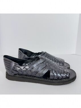 Ronn Simpson Brand X Huaraches Woven Leather Sandals Black Slip On Sz 7 Boho